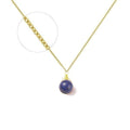 Collier plaqué or pierre naturelle 9 mm