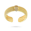 Bague femme réglable alliance zirconiums sertis