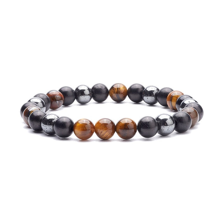 Bracelet pour homme ou femme pierres naturelles. hématite 8 mm