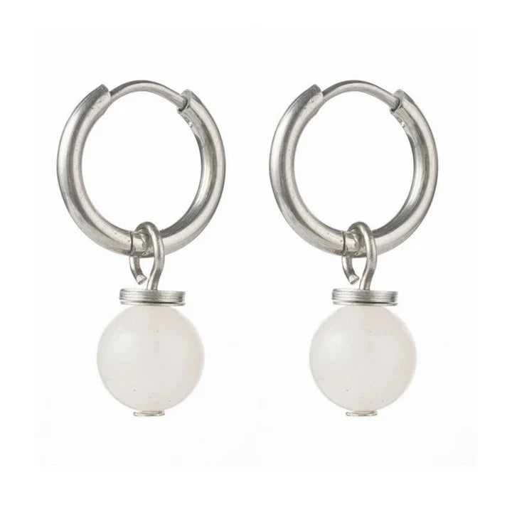 Boucles d'oreilles Créoles pierre naturelle jade