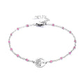 Bracelet maille forçat rose arbre de vie